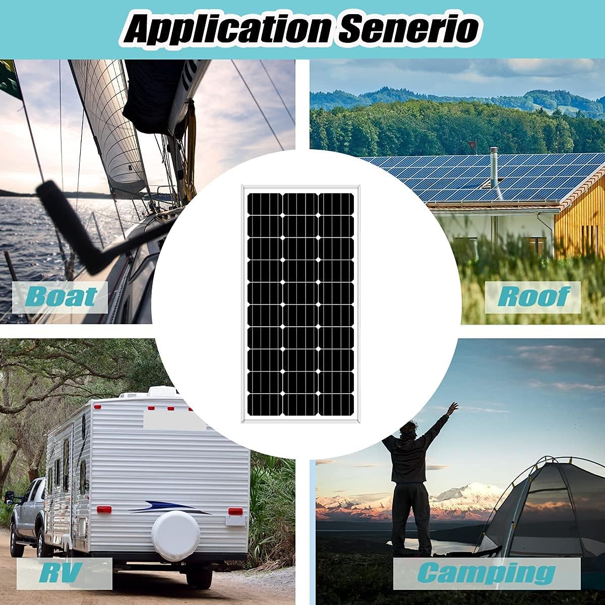 300W Solar Panel Wind Turbine Generator Kit: 100W 12V Wind Turbine + 100W Monocrystalline Solar Panel + Charge Controller + Z Brackets Mount + Cable Connections for Home Cabin Shed Boat RV