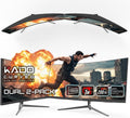 Kado Dual Gaming Monitor Setup - 2-Pack 30' Curved 1800R 200Hz 1ms Ultrawide 21:9 2560x1080 Computer Monitor, Stacked Gaming AMD FreeSync Premium, VESA Mount HDMI DisplayPort Built-in Speakers