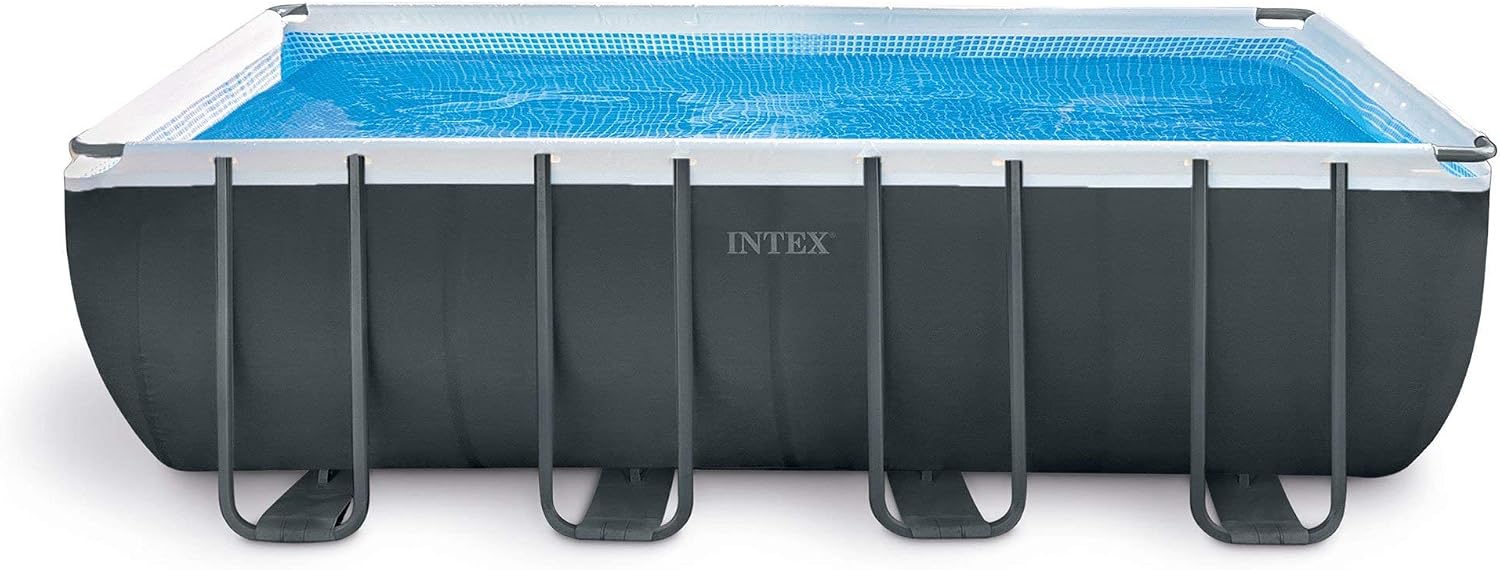 INTEX 26355EH Ultra XTR 18ft x 9ft x 52in Above Ground Swimming Pool Set with Sand Filter Pump and Solar Pool Cover