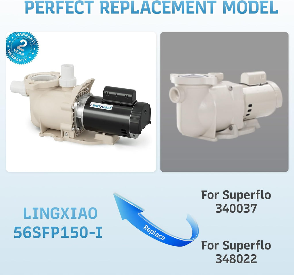 1HP Pool Pump, 115/208-230V Pool Pump Inground, 5785GPH, In/Above Ground Pool Pumps, Low Nosie, Powerful Self Primming Swimming Pool Pump with 2'/1.5' Fittings - 2 Year Warranty