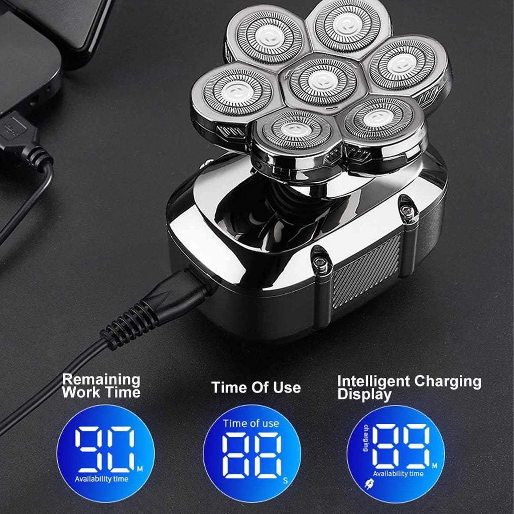 Electric Razor for Men, 7 cutter head Multi grooming kit digital display electric shaver hair trimmer beard electric razor wet dry men facial&body shaving machine