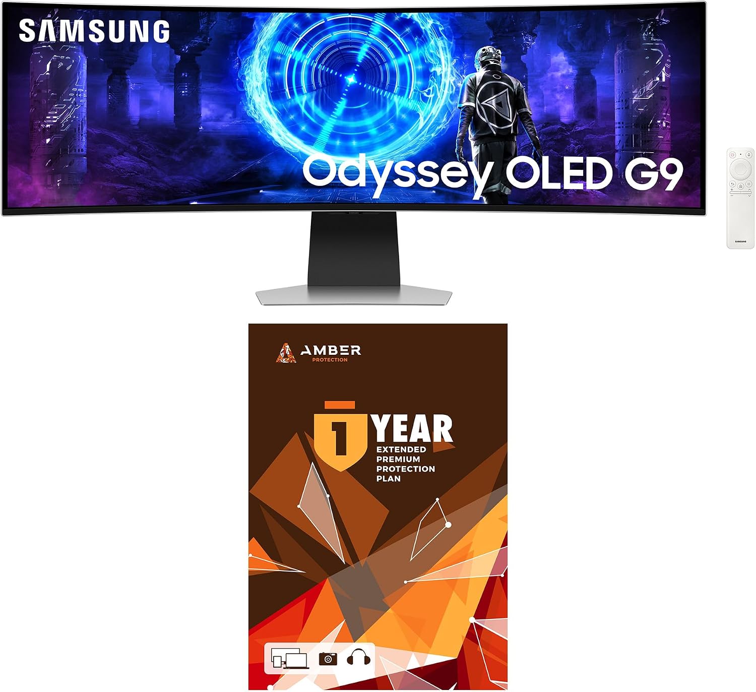 Samsung LS49DG956SNXGO 49 Inch Odyssey OLED Dual QHD Curved Gaming Monitor with 1 Year Amber Protection Extension Plan (2024)