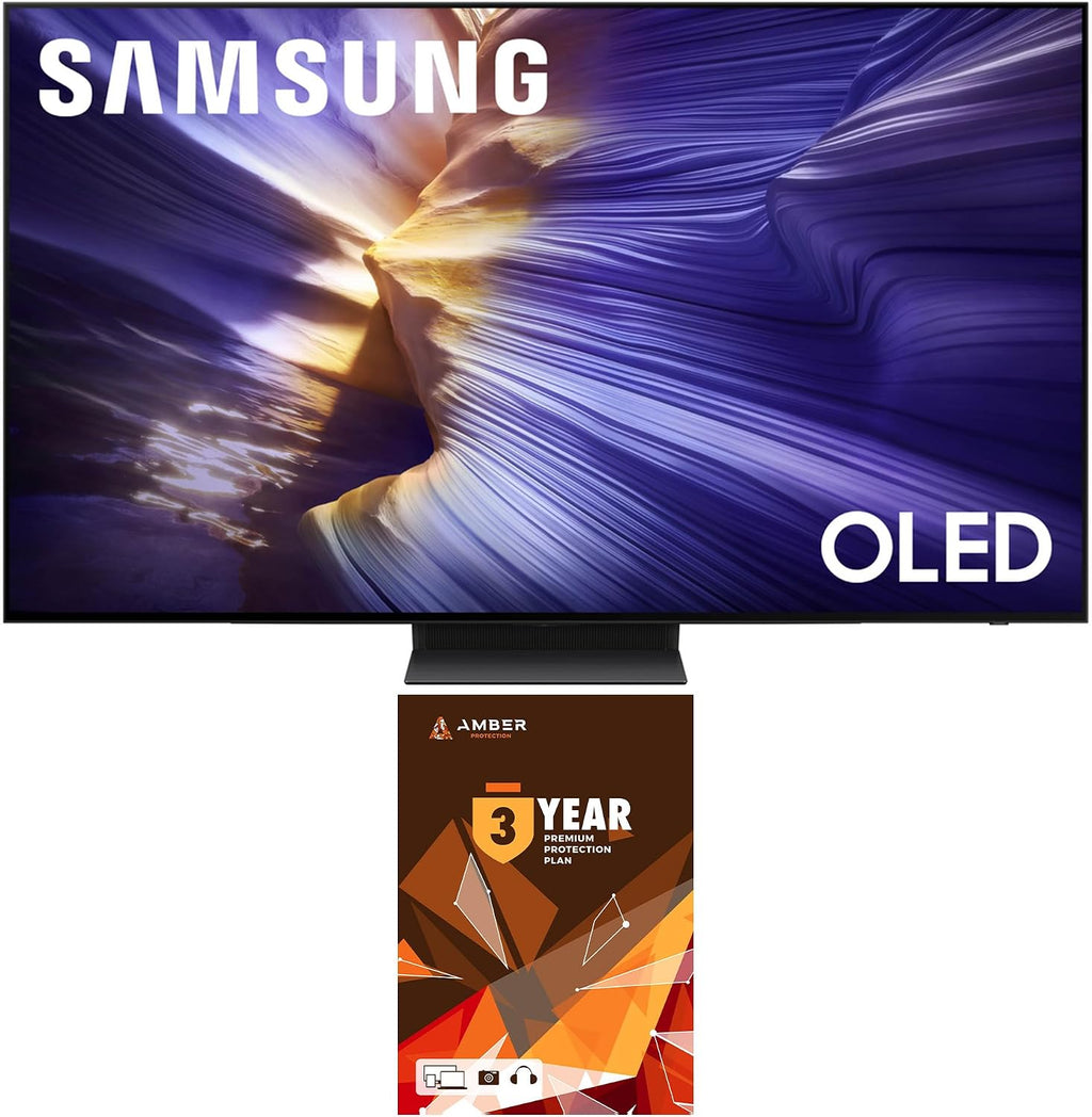 Samsung QN55S90FAFXZA 55 Inch 4K OLED Smart TV (2025) with Dolby Atmos and 3 Year Amber Protection Plan