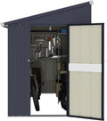 BlueWish 4'x6' Storage Shed, Lean-to Outdoor Storage Shed with Built in Vents, Metal Tool Shed Small Shed Kit with Galvanized Sloping Roof, Sheds & Outdoor Storage for Tool Storage