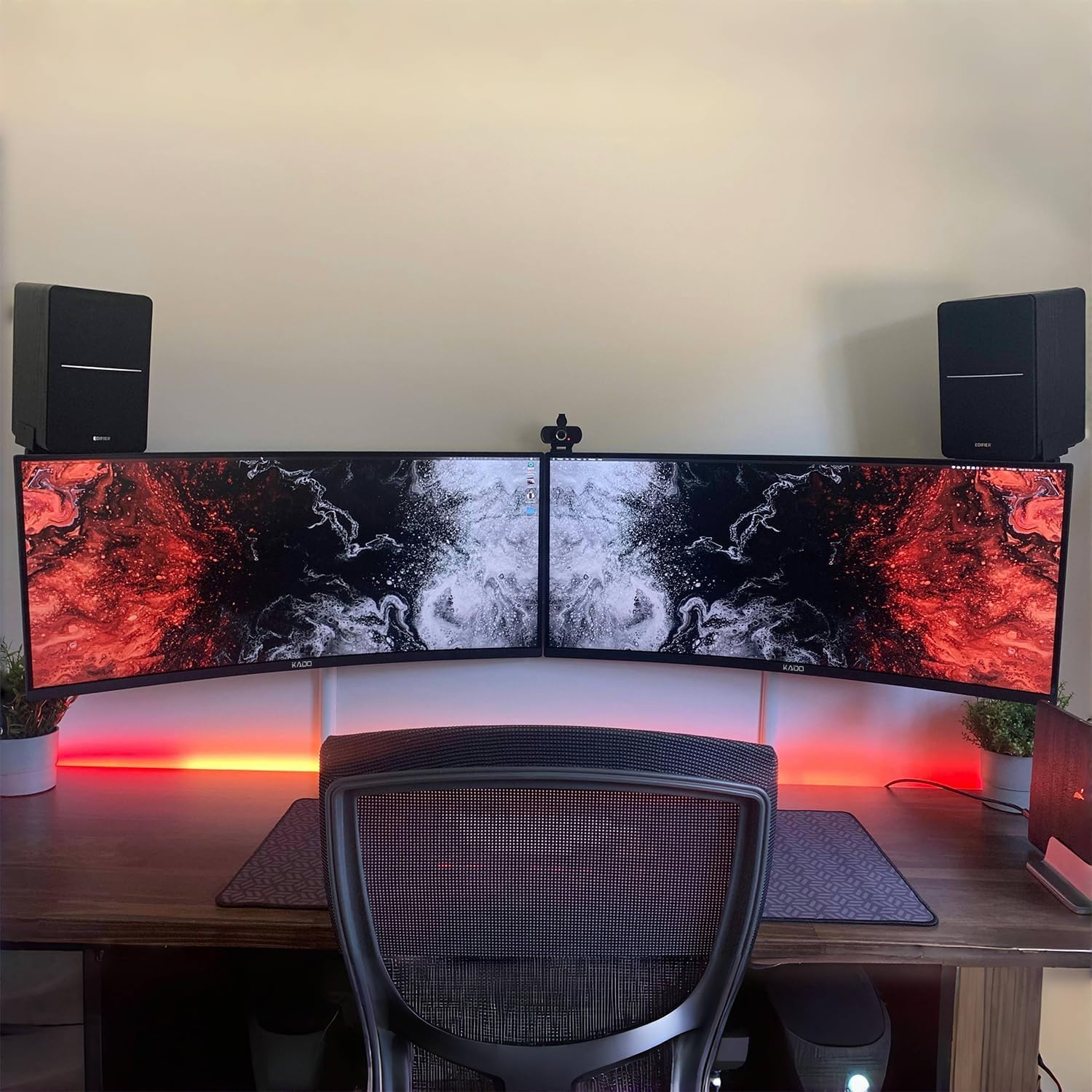 Kado Dual Gaming Monitor Setup - 2-Pack 34' Curved 1500R 21:9 Ultrawide 3440x1440 165Hz 1ms WQHD Computer Monitor, Stacked Setup AMD FreeSync Premium, VESA Mount HDMI DisplayPort Built-in Speakers