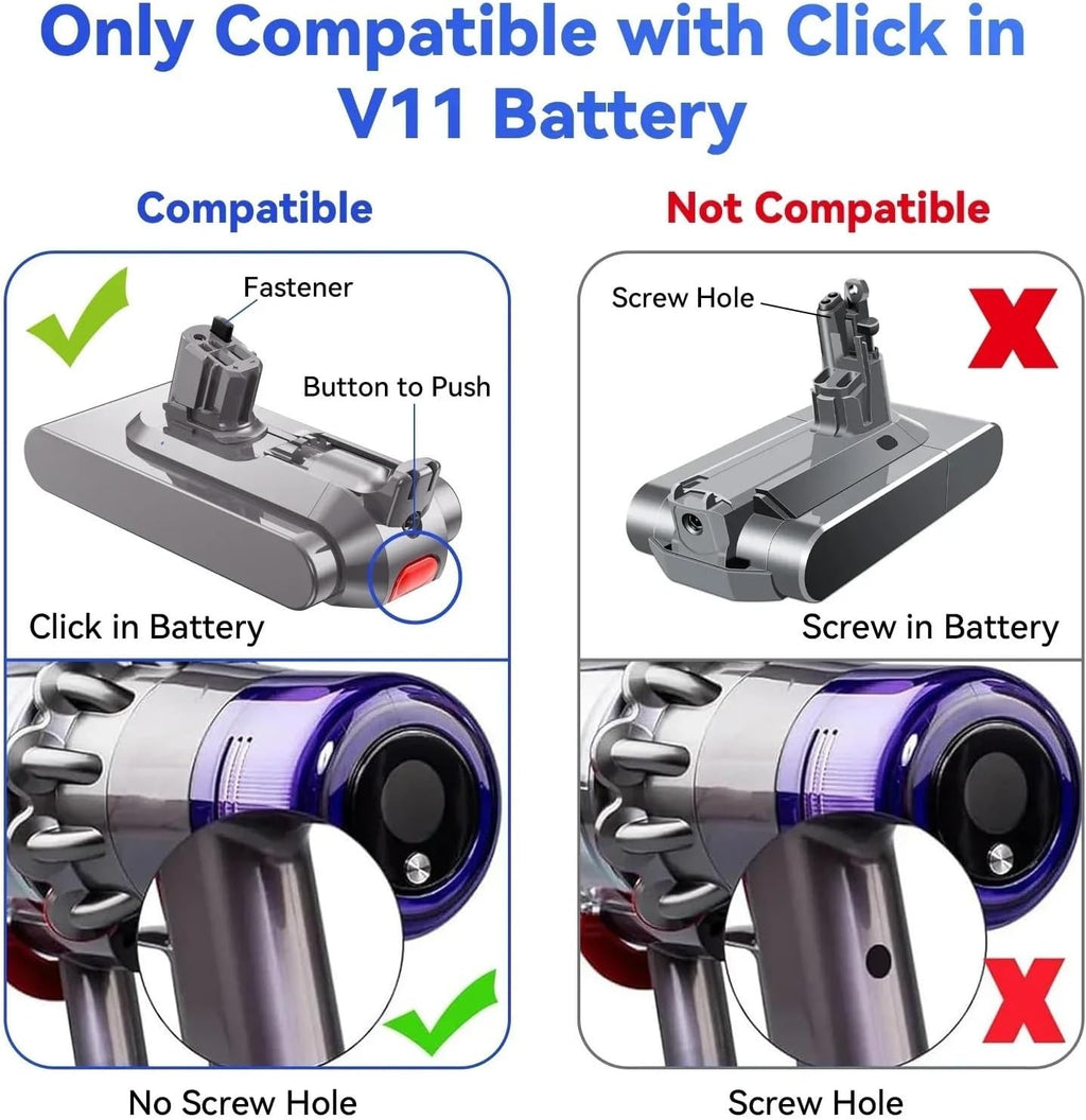 Compatible for Dyson V11 Vacuum Cleaner, 25.2V Replacement Battery(8000mAh)
