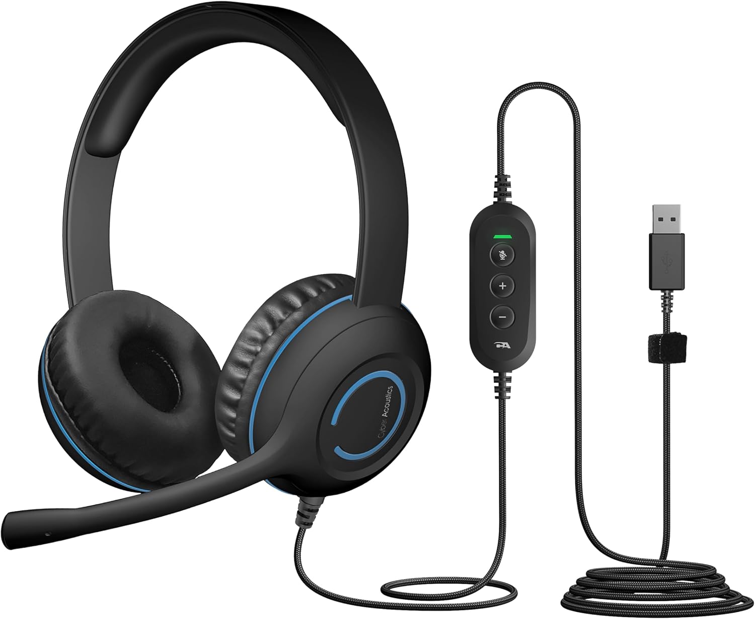 Cyber Acoustics USB Stereo Headset (AC-5008-10) – Durable, Crisp, and Clear Communication in Classrooms and at Home - 10 Pack