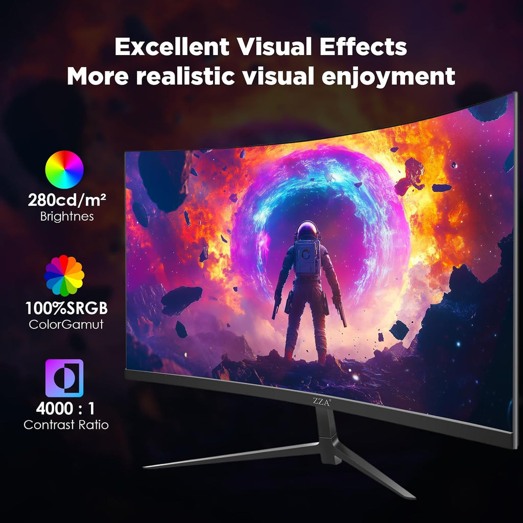 32 Inch Curved Gaming Monitor, 1500R, 240Hz Full HD VA Display with HDR, FreeSync & G-Sync Compatible, Low Blue Light, HDMI & DP Ports, Tilt Adjustable, Wall Mountable Computer Monitor