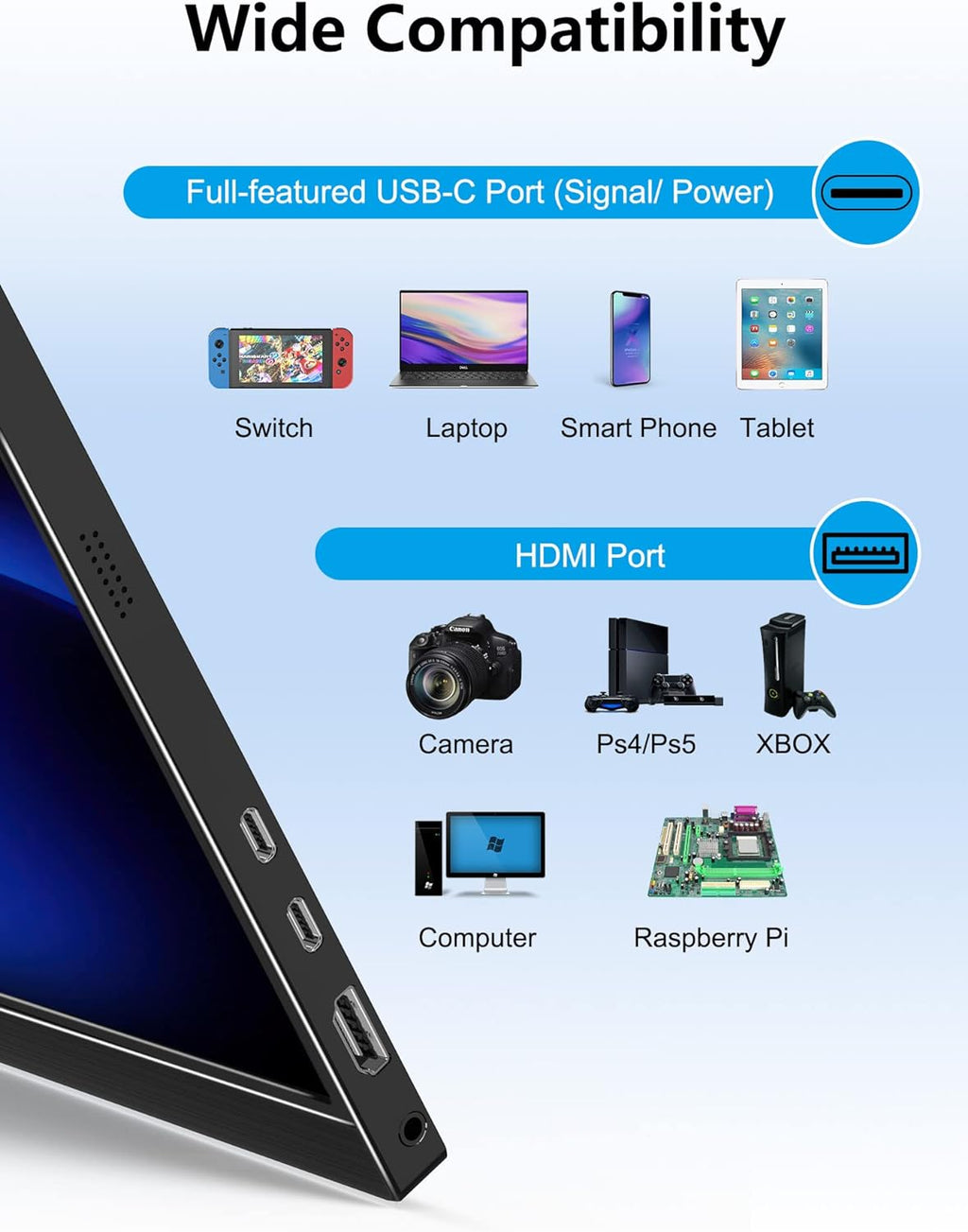 MAGICRAVEN 4K Portable Monitor, 16' 3840x2400 IPS Laptop Screen, 1500:1, 400 Nits Screen USB C HDMI Computer Gaming Display with Speakers & Smart Cover, Travel Monitor for PC Phone PS5/4 Xbox Switch