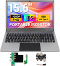 ELECROW Portable Monitor with Keyboard, 15.6 Inch Lapdock Display with Built-in Battery, 1080P FHD USB C Monitors with RPi5 & Jetson Adapters Compatible with Raspberry Pi, PC, Phone, Mac, Game Console