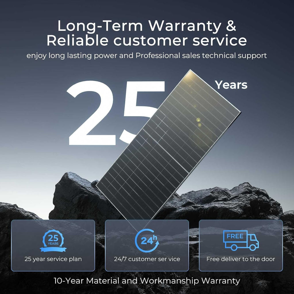 Renogy 1180W Solar Panels 2pcs 590 Watt N-Type Bifacial Solar Panel Monocrystalline 16BB 25% High Conversion Efficiency for Homes Roof Top RV Boat Camping Black