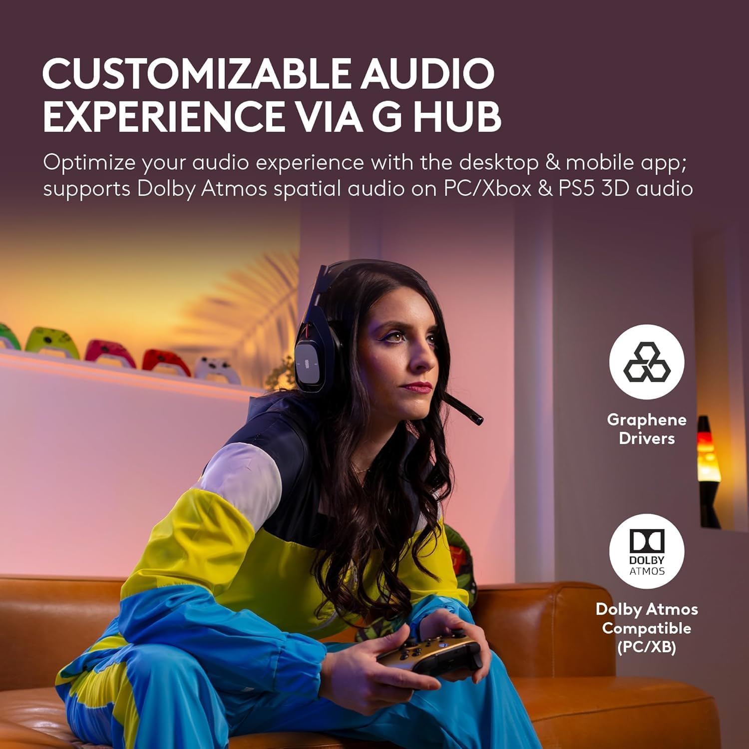 Logitech G Astro A50 Omni-Platform Wireless Gaming Headset + Base Station for PS5, Xbox, PC: PLAYSYNC Audio Switcher, <16 bit/48kHz (Console), <24 bit/48 kHz (PC), 2.4GHz & BT Black (Renewed)