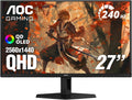 AOC 27' QD OLED Gaming Monitor, QHD 2560x1440, 240Hz, 0.03ms GtG, G-SYNC Compatible, HDR Ready, DisplayPort, HDMI, VESA Mountable, Console Gaming Ready, Q27GAZD
