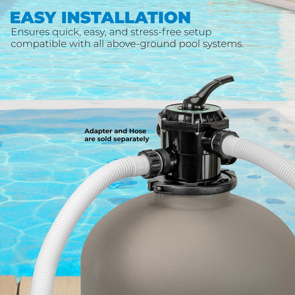 XtremepowerUS 22' Sand Filter Swimming Pool Sand Filter for Inground/Above Ground Filter Media System Top-Mount Up to 37,200 Gallons with Stand