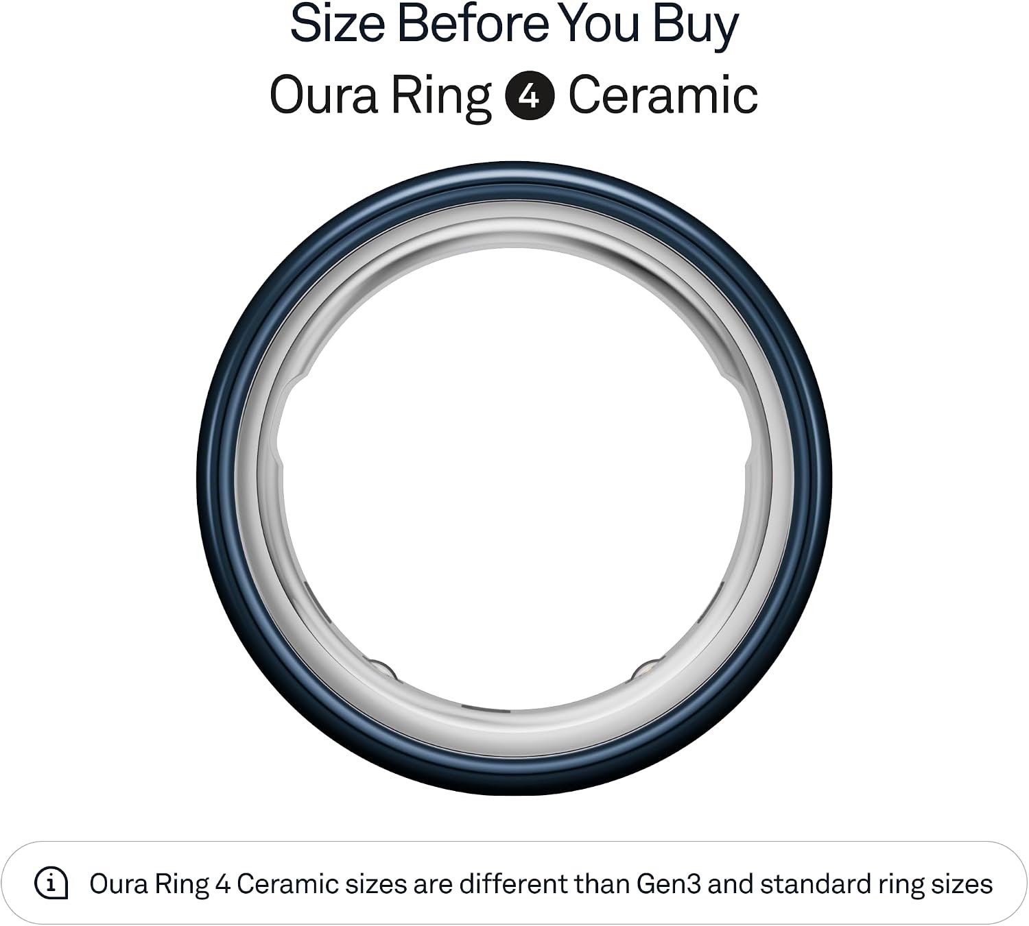 Oura Ring 4 - Ceramic Midnight - Size 8 - Sleep, Activity, Women's Health, AI Advisor, Up to 8 Days of Battery Life, Size Before You Buy, Android & iOS Compatible