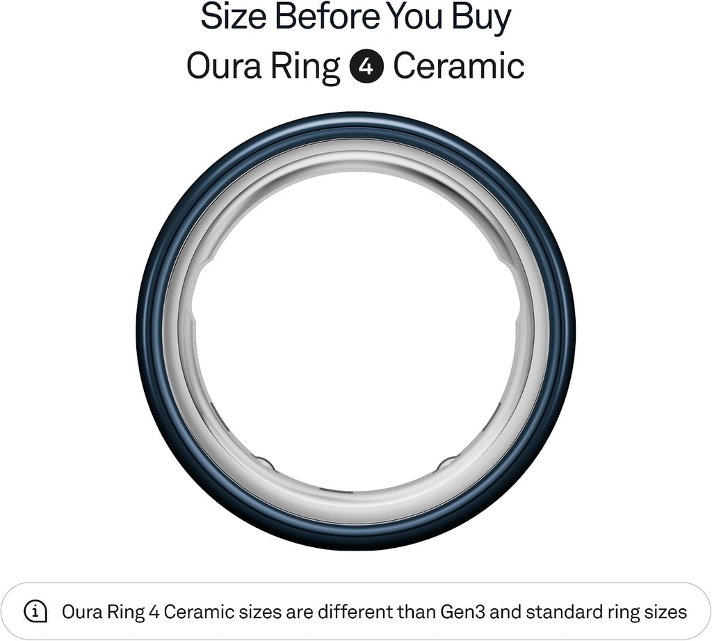 Oura Ring 4 - Ceramic Midnight - Size 10 - Sleep, Activity, Women's Health, AI Advisor, Up to 8 Days of Battery Life, Size Before You Buy, Android & iOS Compatible