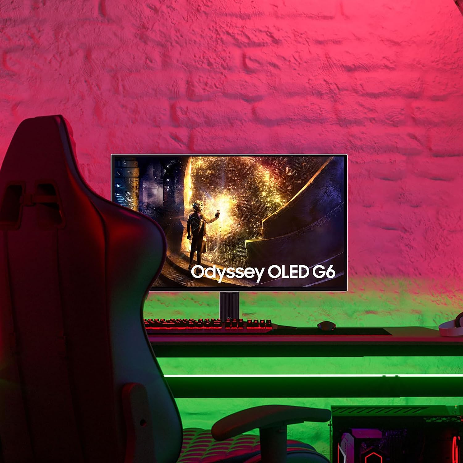 Samsung 27' Odyssey OLED G6 (G61SD) QHD & QD-OLED 240Hz 0.03ms FreeSync Premium Pro Gaming Monitor with Sleek Metal Design, 3 Year Warranty, US, LS27DG610SNXZA