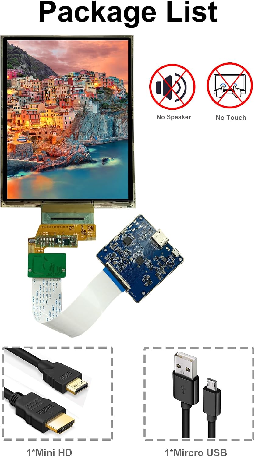 wisecoco 7.8 inch Flexible Display Curved Bendable Screen FHD 1440 * 1920 AMOLED Display with HDMI Driver Board OLED Monitor Without Enclosure Kit for DIY Prototype Demo
