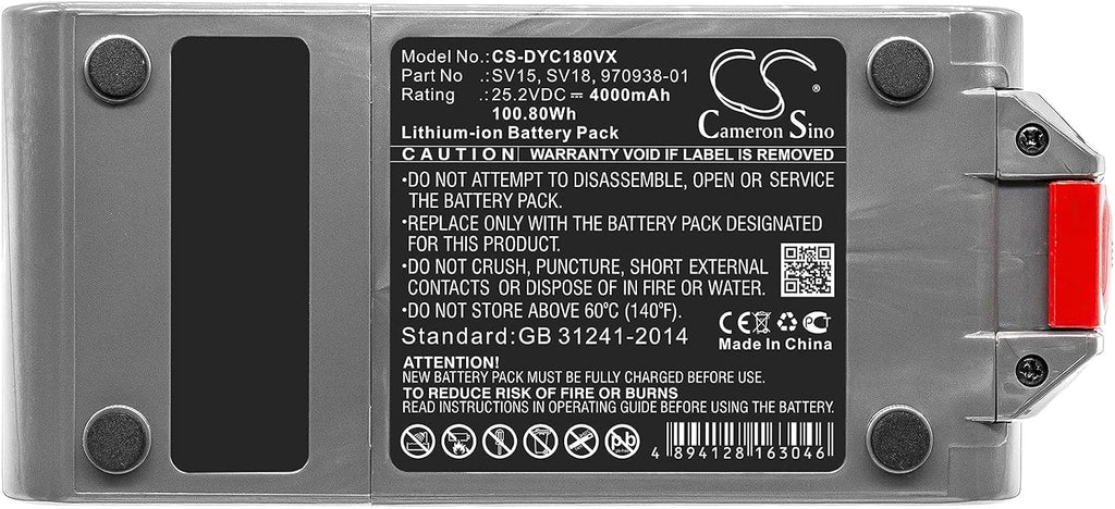 Vacuum Cleaner Battery for Dyson 4000mAh 25.2V 970938-01 SV15 SV18 V11 Absolute Extra Pro V11 Animal V11 Complete Extra