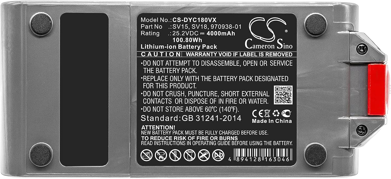 Vacuum Cleaner Battery for Dyson 4000mAh 25.2V 970938-01 SV15 SV18 V11 Absolute Extra Pro V11 Animal V11 Complete Extra