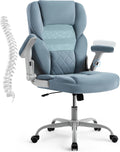 SEATZONE Home Office Desk Chairs with Wheels and Armrests Office Chair Comfortable Ergonomic Mesh with Velvet Executive Computer Chairs for Adults and Teens,Modern Blue Gray