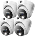 Night Owl Add On Wired 4K HD Indoor/Outdoor Deterrence Dome Cameras with 2-Way Audio (4 Pack)