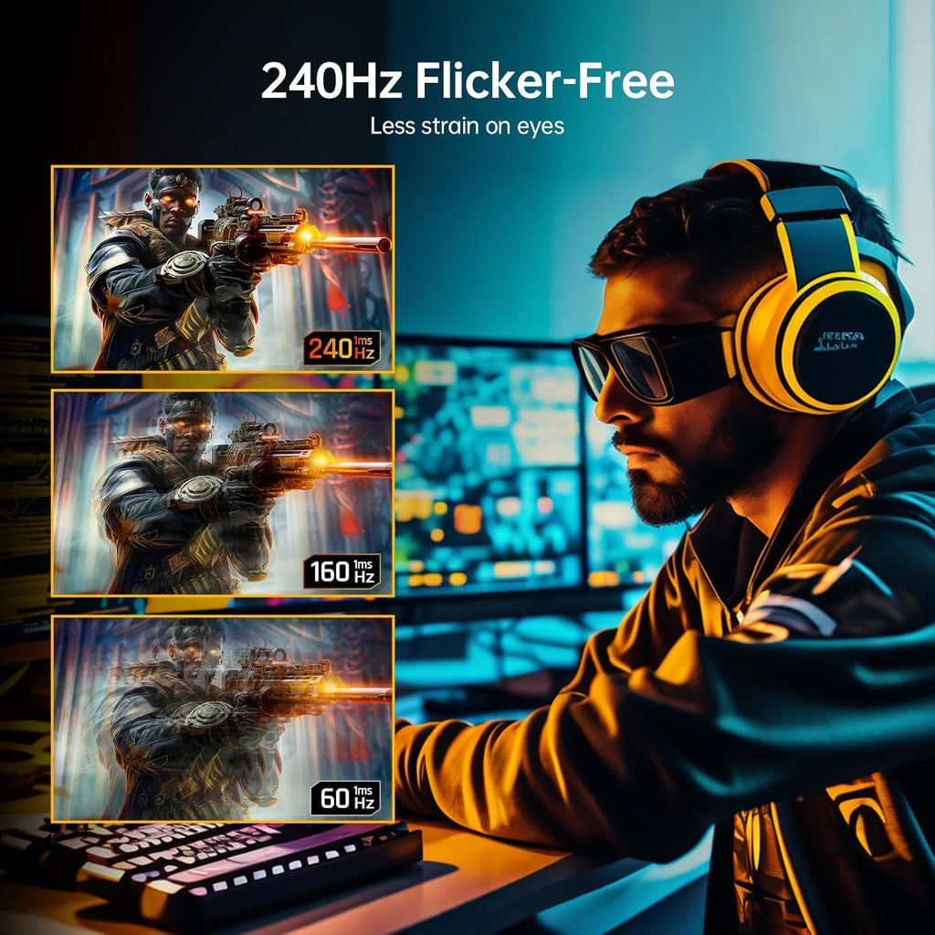 KTC 27 inch Gaming Monitor 240Hz Monitor 111% sRGB Height Tilt Swivel Pivot FreeSync IPS FHD(1920 x 1080) DMI 2.0 DP 1.4 Frameless, Xbox PS5 Switch