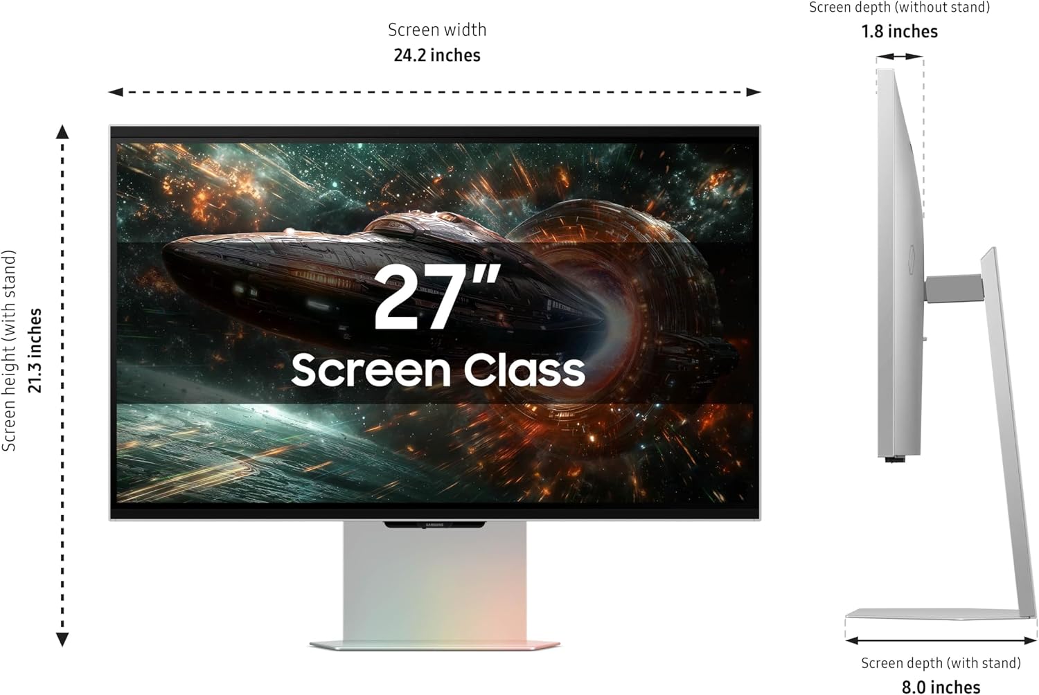 Samsung LS27FG900XNXZA 27 Inch Odyssey 3D 4K 165Hz Gaming Monitor with 2 Year Amber Protection Plan (2025)