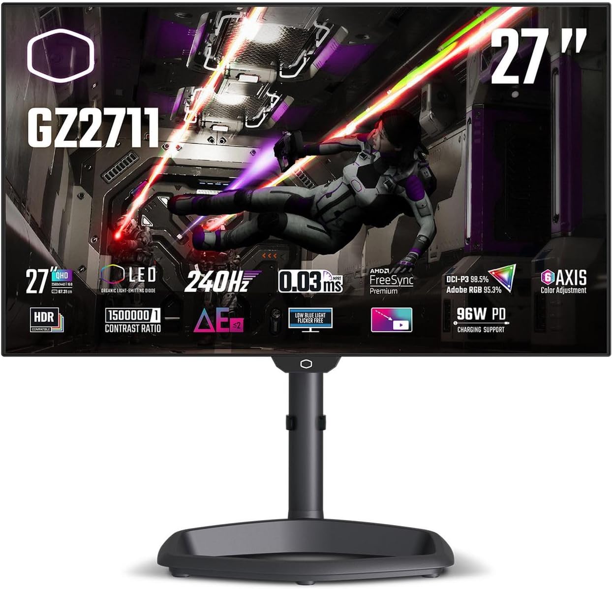 Cooler Master Gaming Gz2711 Computer Monitor 68.6 Cm (27') 2560 X, W129020053 (Monitor 68.6 Cm (27) 2560 X 1440 Pixels 4K Ultra Hd OLED Black)