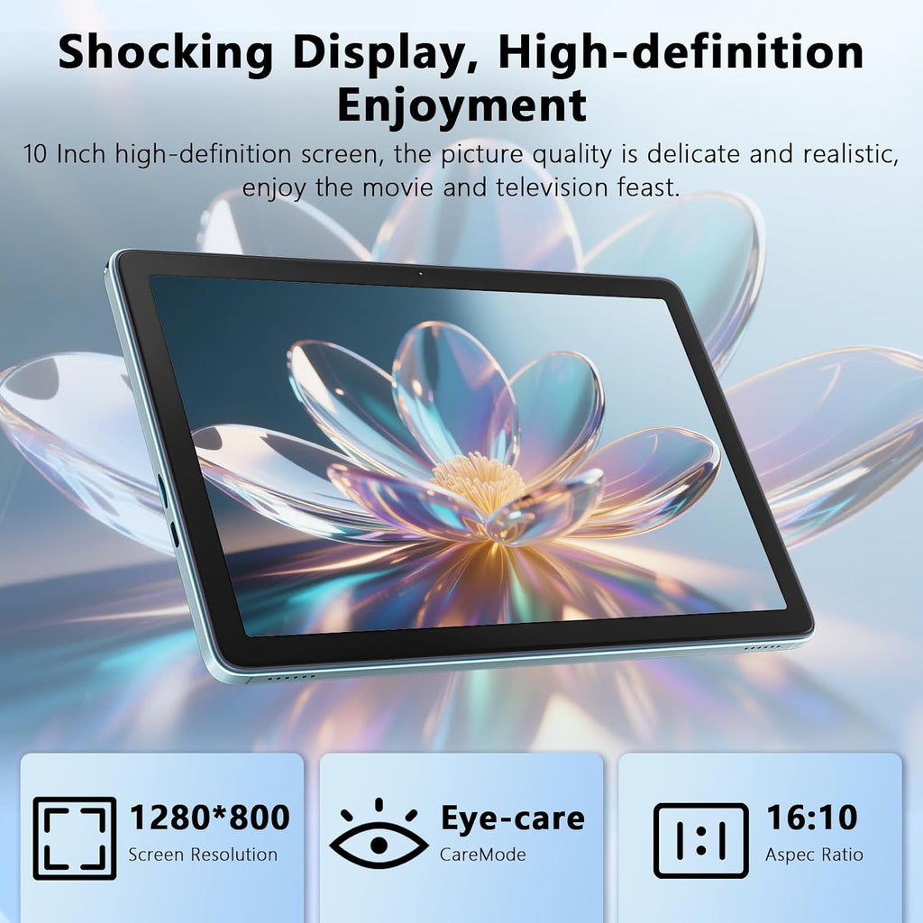 Raemond Android 15 Tablet 10 Inch, 24GB RAM+128GB ROM/1TB Expandable, 1.8GHz Octa-core CPU, 1280x800 IPS HD Display, WiFi 6, BT 5.4, 5+8MP Camera, 2 in 1 Tablets with Keyboard Case Mouse Stylus