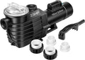 VIVOHOME 2.5HP Dual Voltage Pool Pump, High Lift 78FT Self-Priming, DOE Energy Saving, 1.5' & 2' Connectors w/Strainer Basket for In/Above Ground Pools