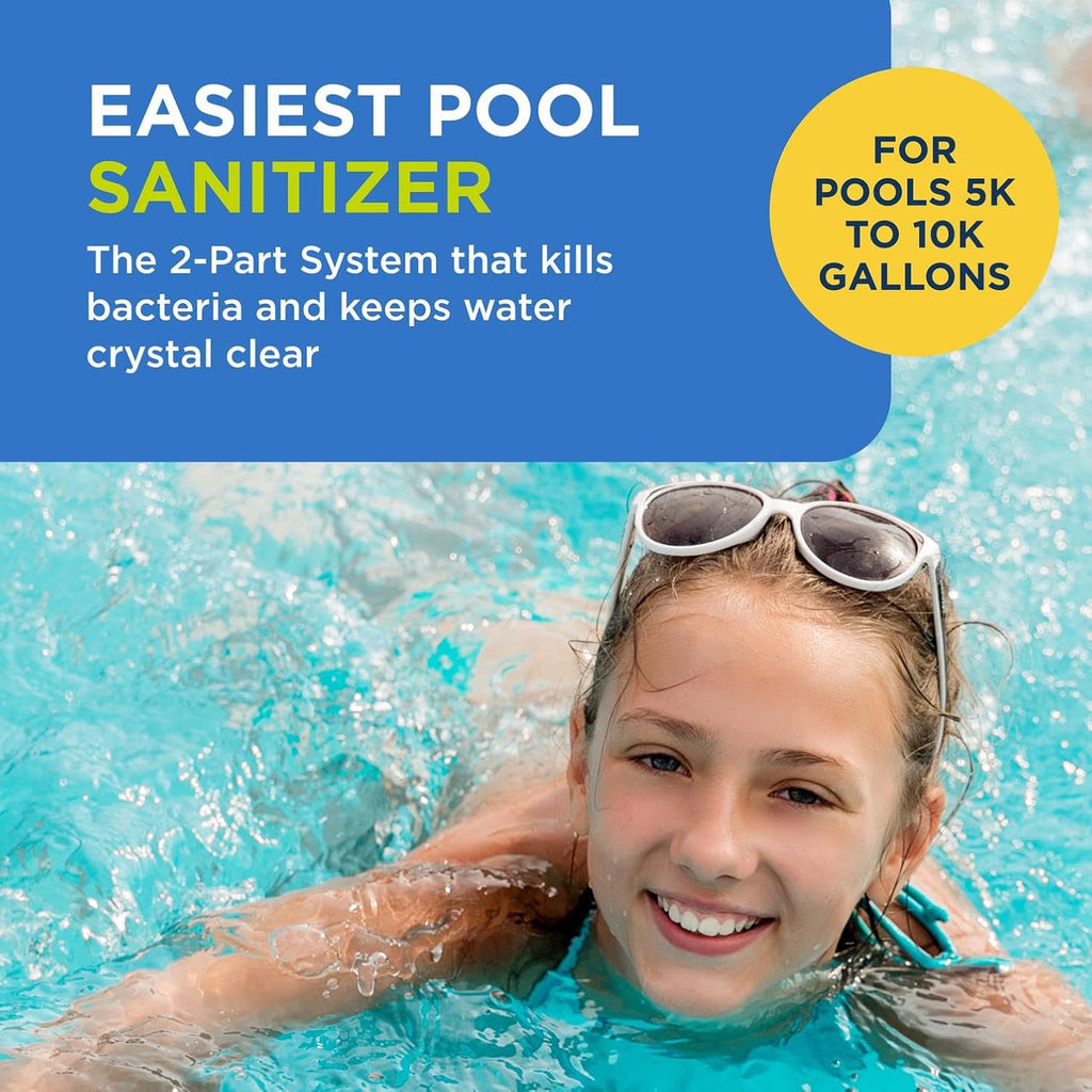 Flippin' FROG XL Floating Sanitizer System for Pools 5,000 to 10,000 Gallons - Prefilled Floater with Sanitizing Minerals and Chlorine for Easy Pool Treatment & Maintenance - 4 Month Bundle+