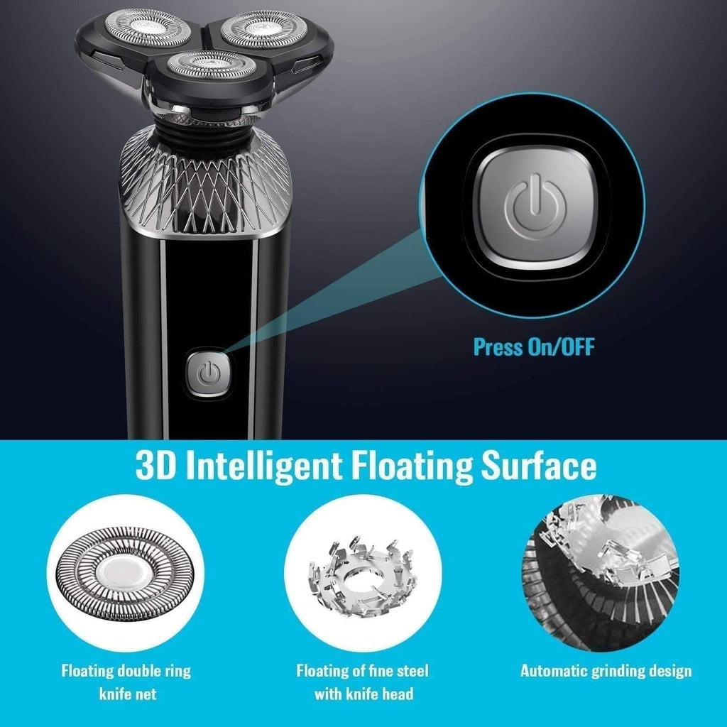 Electric Shaver for Men Rechargeable 4 in 1 Rotary Razors Beard Trimmer Face Shavers Waterproof Wet & Dry Cordless