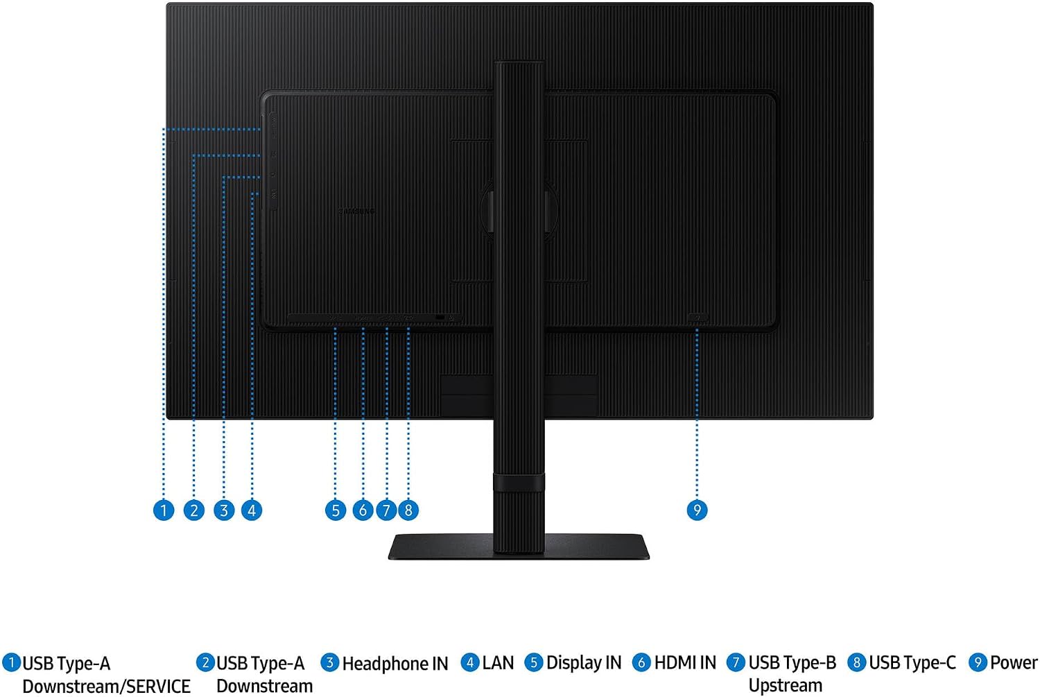 Samsung 32' ViewFinity S8 (S80UD) 4K UHD VA Monitor with HDR10, Built-in KVM Switch, USB-C, Anti Glare, Flicker Free, VESA Mount (100 mm), Displayport, HDMI & DKZ Port Expander, Black (LS32D802UANXGO)
