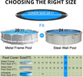 QH.HOME 24/26 Ft Round Pool Cover with Fast Tightening Patented Ratchet, Pool Covers for Above Ground Pools, One-Piece Tear Resistant Swimming Pool Cover Protector with Upgraded Ultimate Windproof