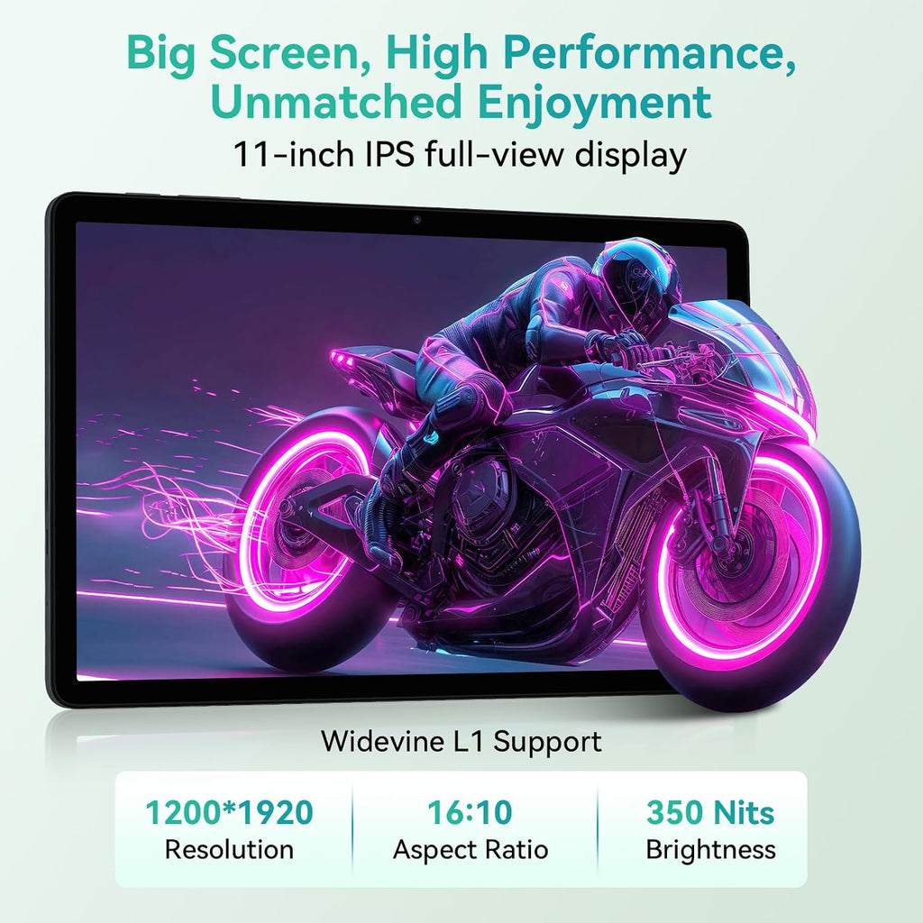 Android Tablet, 11 inch Android 16 Tablet, 8000mAh, 24GB RAM 128GB ROM 2TB Expand FHD Touchscreen, 13MP+5MP Dual Camera, Octa-core Processor, Gemini AI, GPS, Widevine L1