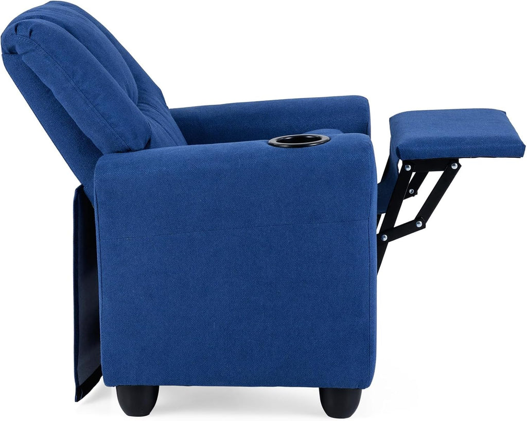 Costzon Kids Recliner Chair with Cup Holder, Toddler Adjustable Lounge Chair w/Footrest for Boys Girls Room, Ergonomic Baby Child Furniture Sofa for Age 3+ Gifts, Kids Mini Recliner up to 150 lbs