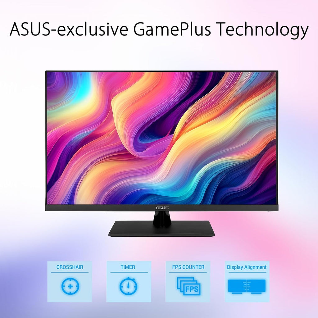 ASUS 32' 4K UHD Monitor, 3840 x 2160 IPS Display, HDR10, Adaptive-Sync, 99% sRGB, Built-in Speakers, Eye Care, DisplayPort HDMI, VESA Mountable Professional Desktop Gaming Display - Black