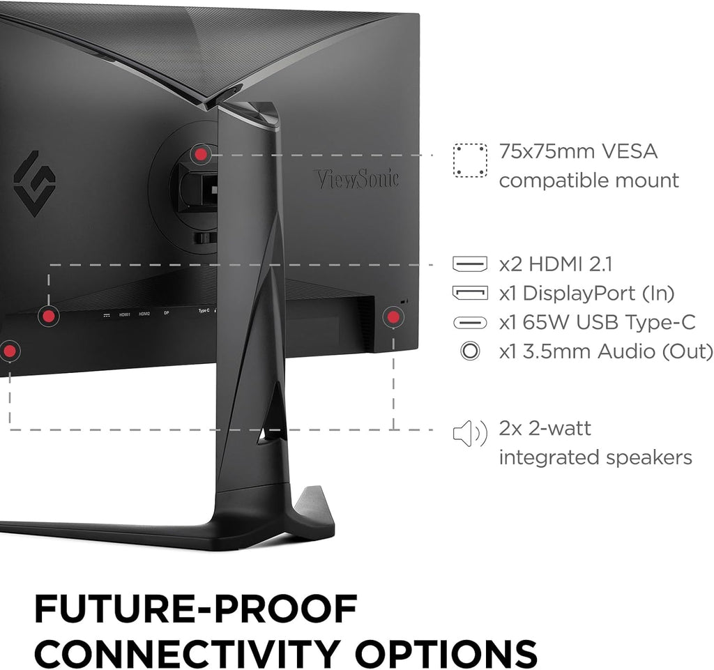 ViewSonic XG275D-4K 27 Inch 4K UHD Gaming Monitor with Switchable Refresh Rate Up to 320Hz, 0.5ms Response Time, AMD FreeSync Premium, Advanced Ergonomics, HDMI, DisplayPort, and 65W USB-C