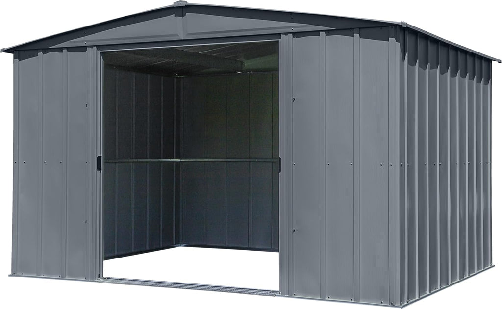 Arrow Classic Steel Storage Shed, 10x8, Charcoal