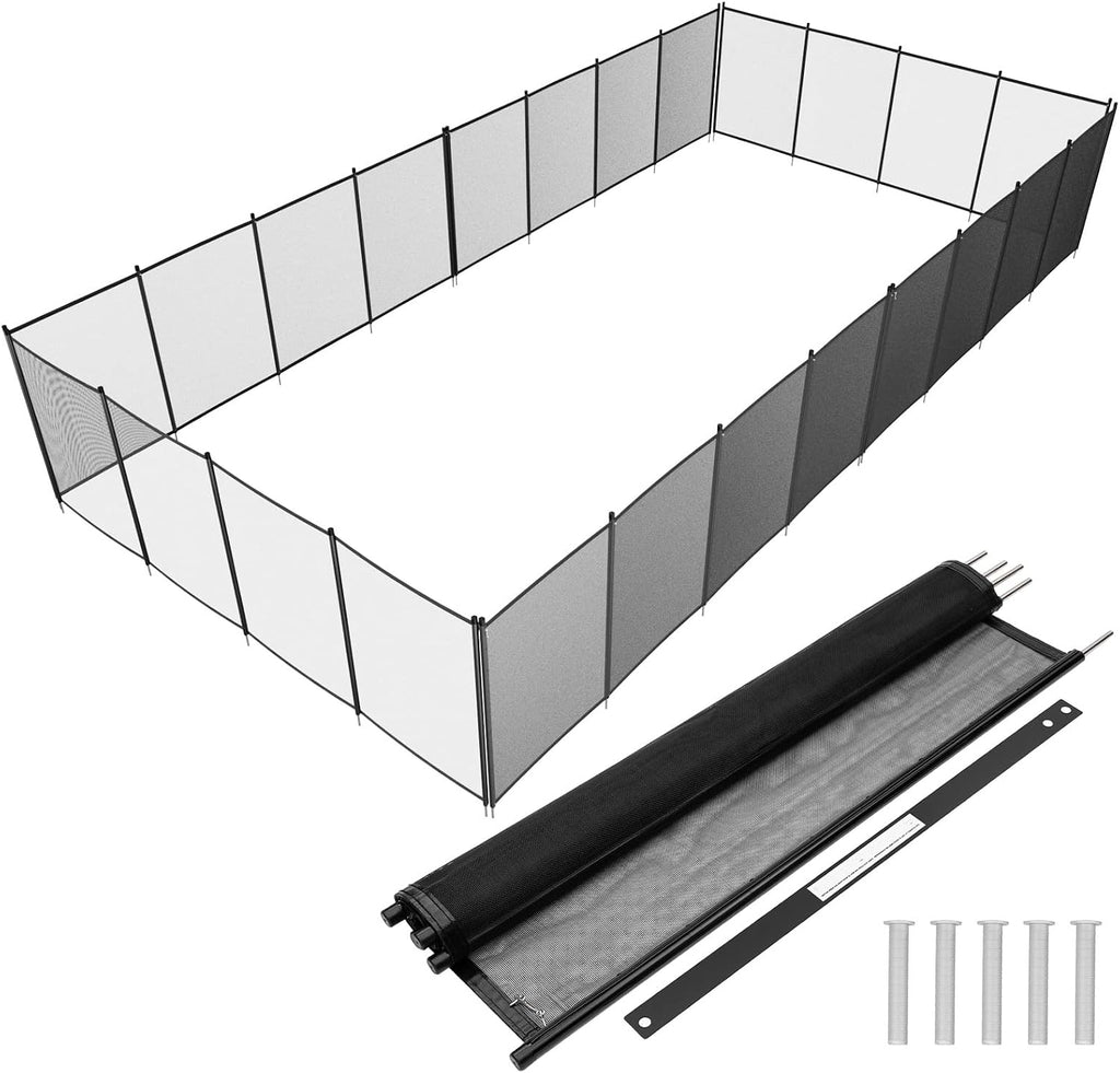 VINGLI Swimming Pool Fence 4Ft x 108Ft, Ground Safety Fencing, Black