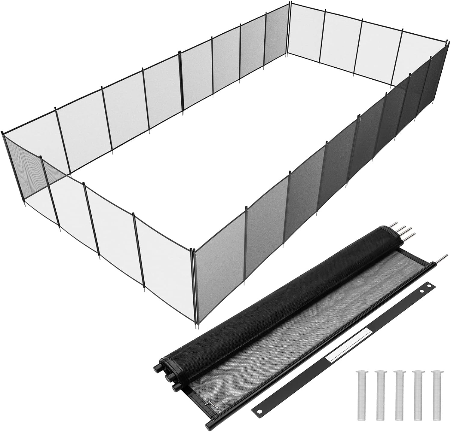 VINGLI Swimming Pool Fence 4Ft x 108Ft, Ground Safety Fencing, Black