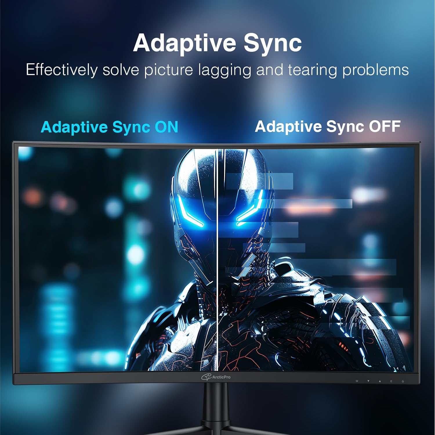ArcticPro 27inch 240Hz Curved Gaming Monitor, FHD 1080p, 1ms Response Time, 4000:1 Contrast, PC Monitor, Adaptive sync, 3-Sided Frameless, Ultra Slim, 120% sRGB, Bluelight Filter,HDMI & DP Ports