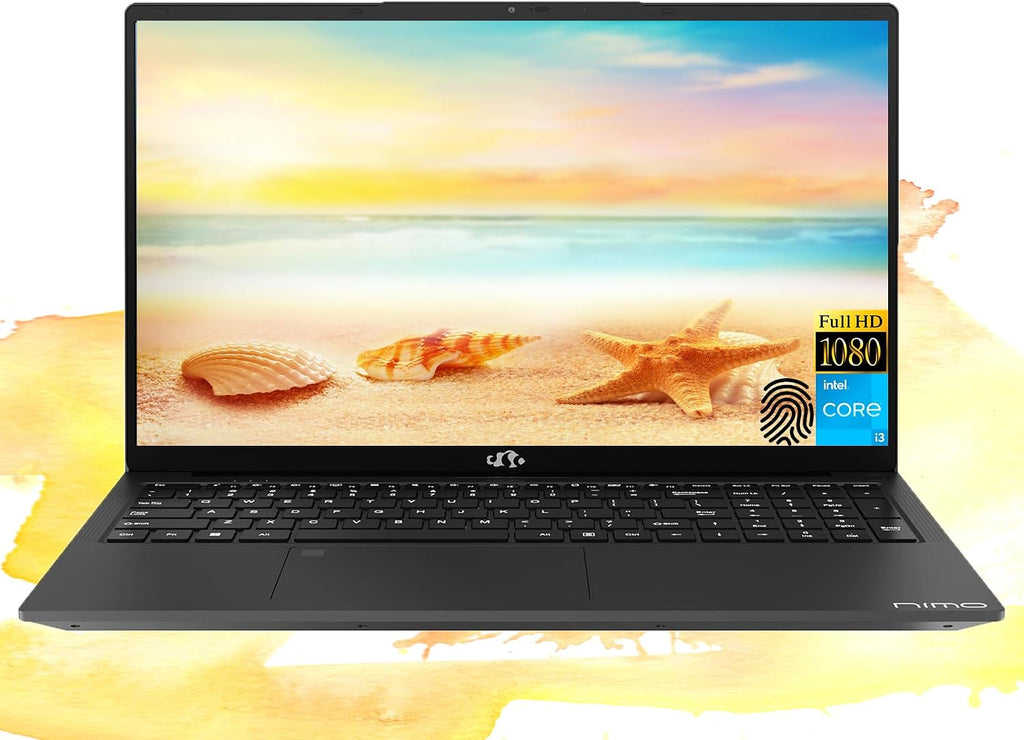NIMO AI-Powered Laptop | 17' FHD Computer | 16GB RAM | 1TB SSD | Intel 6-Core i3 CPU | Webcam | 65W Type-C | Wi-Fi | Bluetooth | Backlit Keyboard | Fingerprint | Windows 11 | Copilot Ready | Black