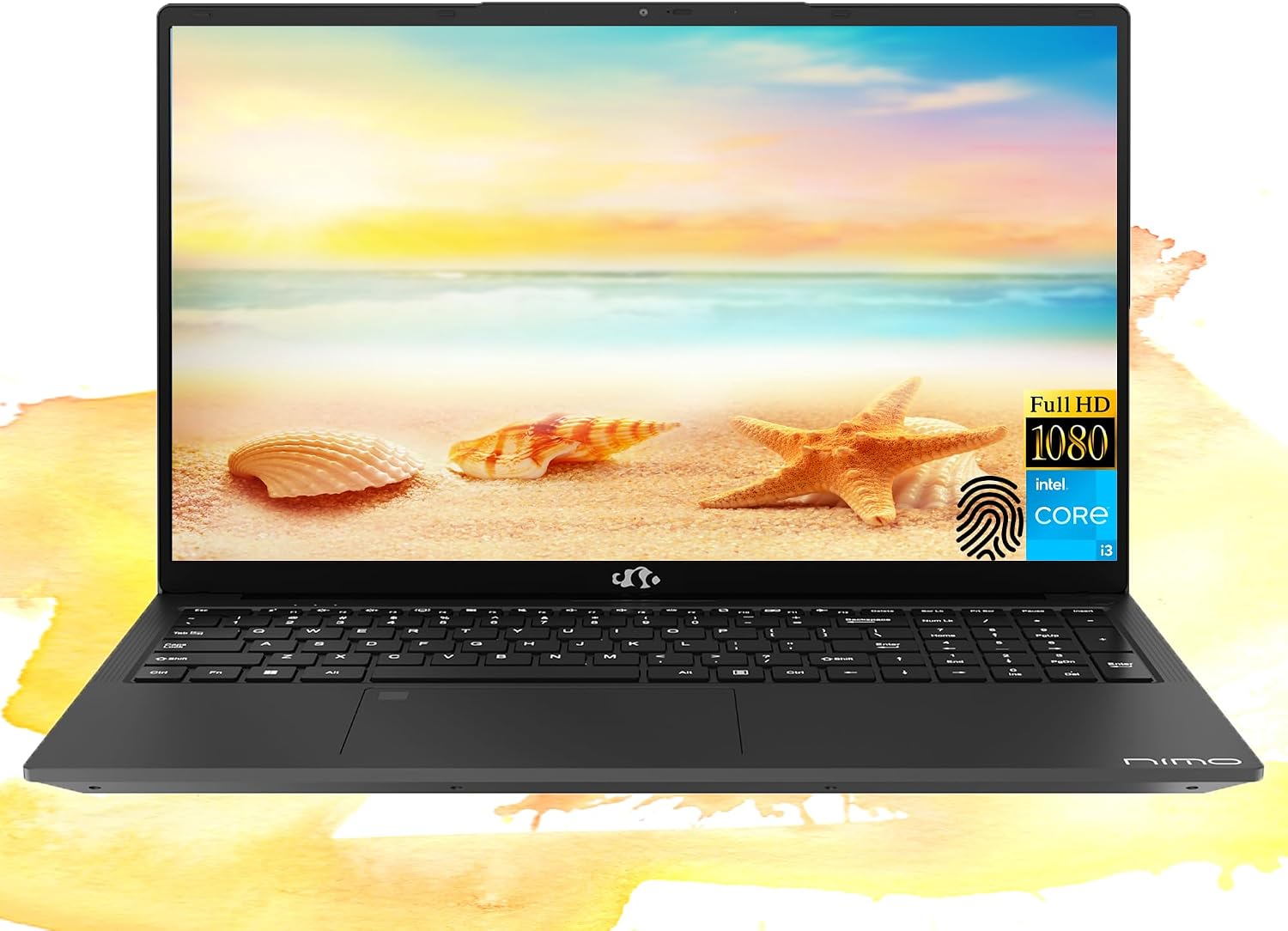 NIMO AI-Powered Laptop | 17' FHD Computer | 16GB RAM | 512GB SSD | Intel 6-Core i3 CPU | Webcam | 65W Type-C | Wi-Fi | Bluetooth | Backlit Keyboard | Fingerprint | Windows 11 | Copilot Ready | Black