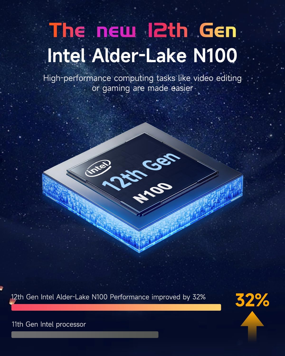 NIMO 15.6' IPS FHD-Laptop, Intel Pentium Quad Core N100 8GB RAM 256GB SSD (Beat i3-1115G4, Up to 3.4GHz) Computer with Backlit Keyboard Fingerprint Type-C WiFi 6 BT5.2, for Student and Home