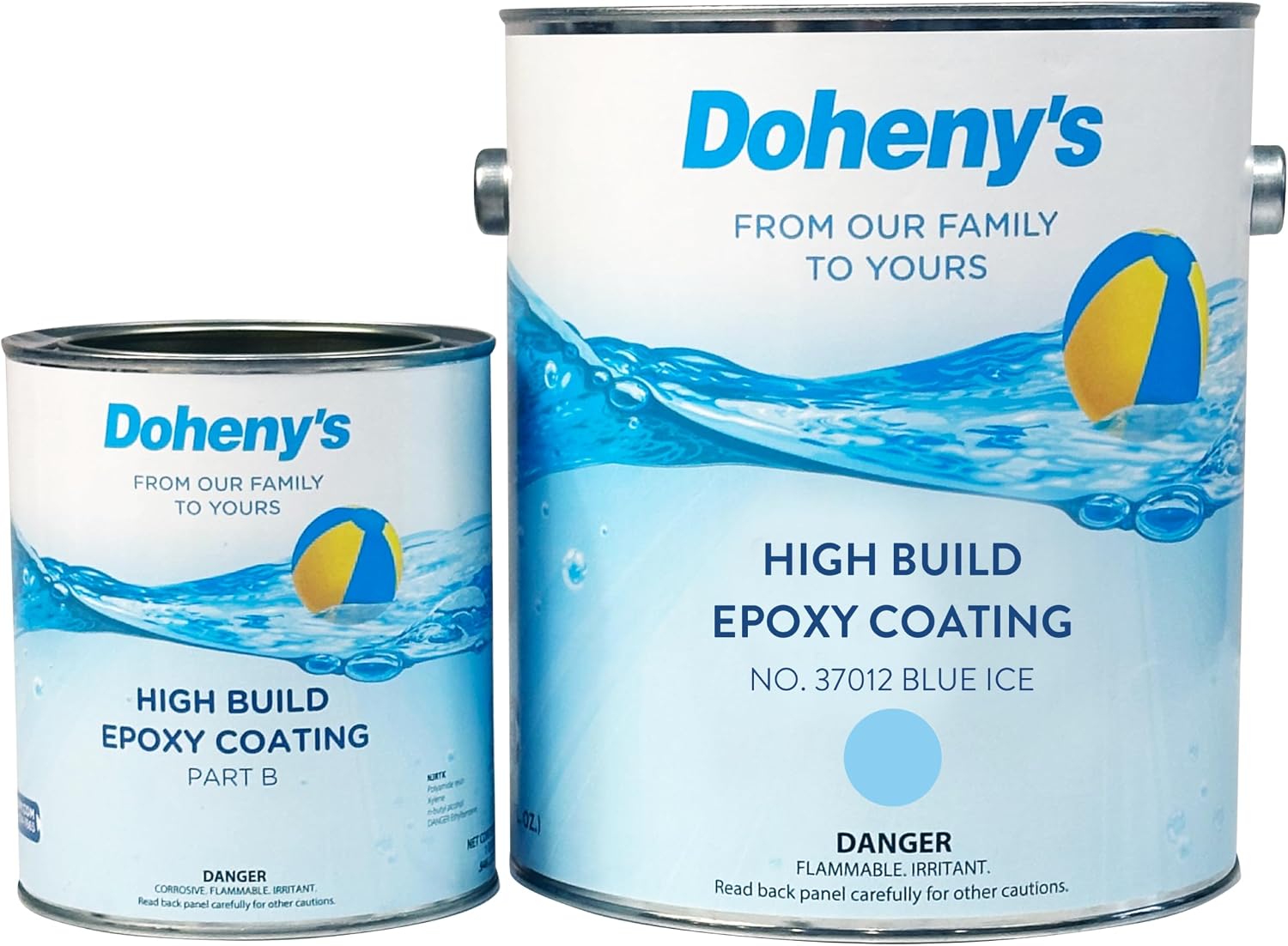 Doheny's Pro-Grade High Build Self-Priming Epoxy Swimming Pool Paint | Formulated for Excellent Stain, Chemical, and Abrasion Resistance | VOC Compliant (Blue Ice)