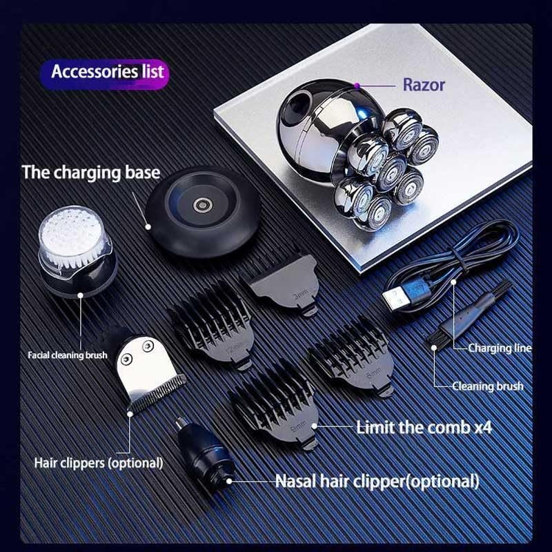 Head Shavers for Bald Men, 7D Floating Cutter Head Base Charging Portable Electric Shaver for Men Face Beard Trimmer Clipper Man Waterproof Shaving Machine