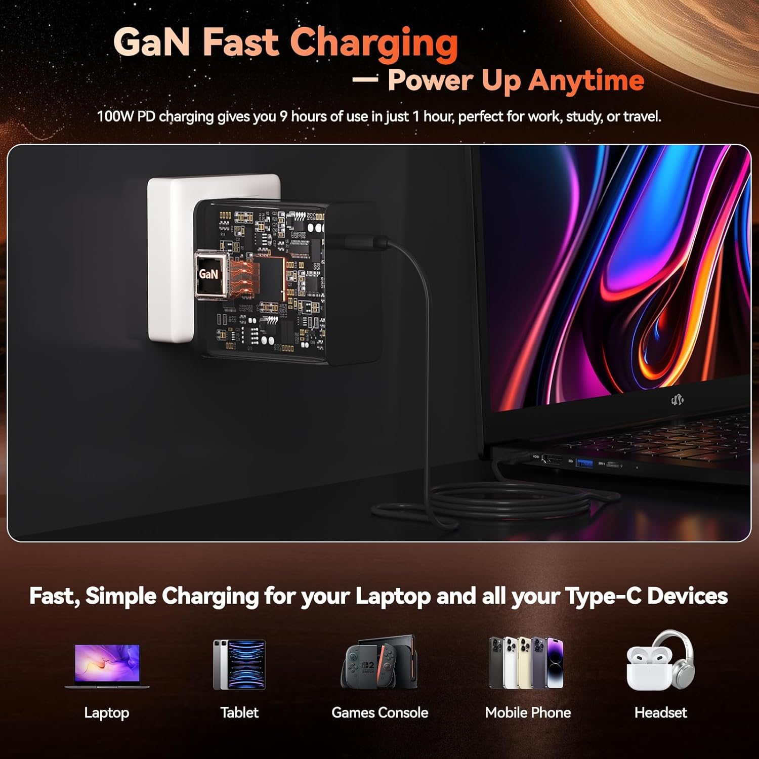 NIMO 17.3' FHD Gaming Laptop – AMD Ryzen 7 7735HS 8-Core/16-Thread, Radeon 680M Graphics, 16GB DDR5, 512GB NVMe SSD, Light Gaming & Esports Ready, Backlit Keyboard, Fingerprint Unlock, 100W PD Type-C