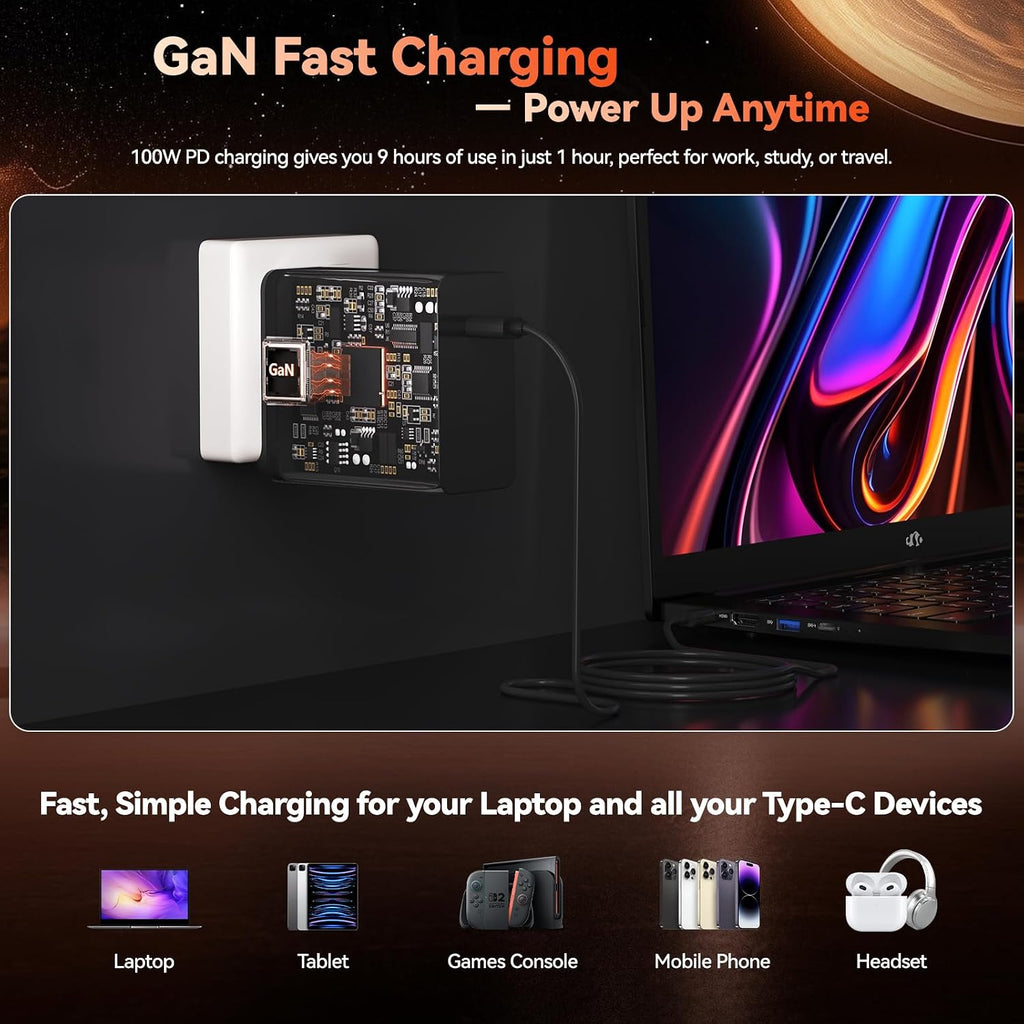NIMO 17.3' FHD Gaming Laptop – AMD Ryzen 7 7735HS 8-Core/16-Thread, Radeon 680M Graphics, 32GB DDR5, 1TB NVMe SSD, Light Gaming & Esports Ready, Backlit Keyboard, Fingerprint Unlock, 100W PD Type-C